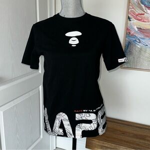 AAPE By A Bathing Ape Reflective Graphic Tee Black Women’s L Streetwear
